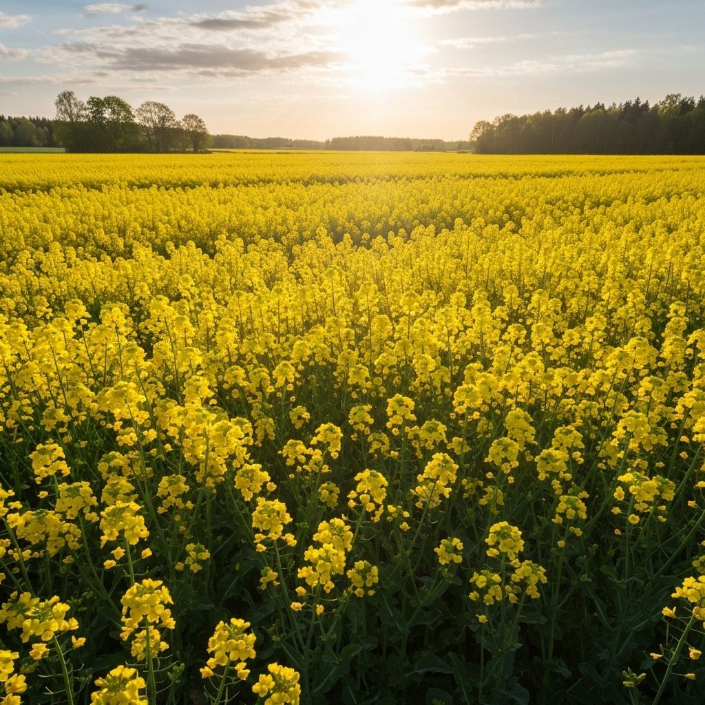 Våren i Österlen: När rapsfälten blommar